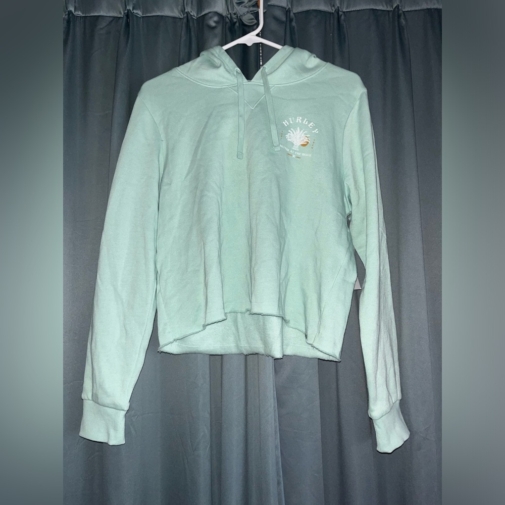 Hurley Mint Green Crop Hoodie (Medium)